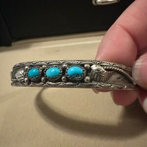 Turquoise and Sterling silver bangle